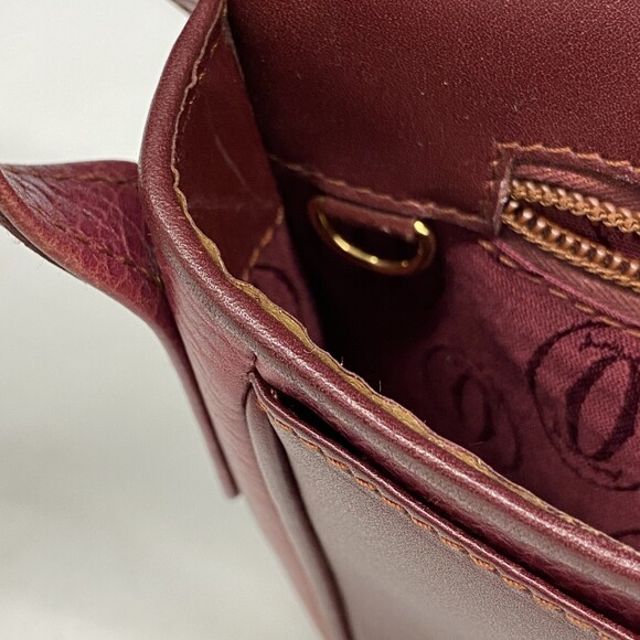 Cartier Must Shoulder Bag, Leather, Bordeaux, Women's - Picture 8 of 11